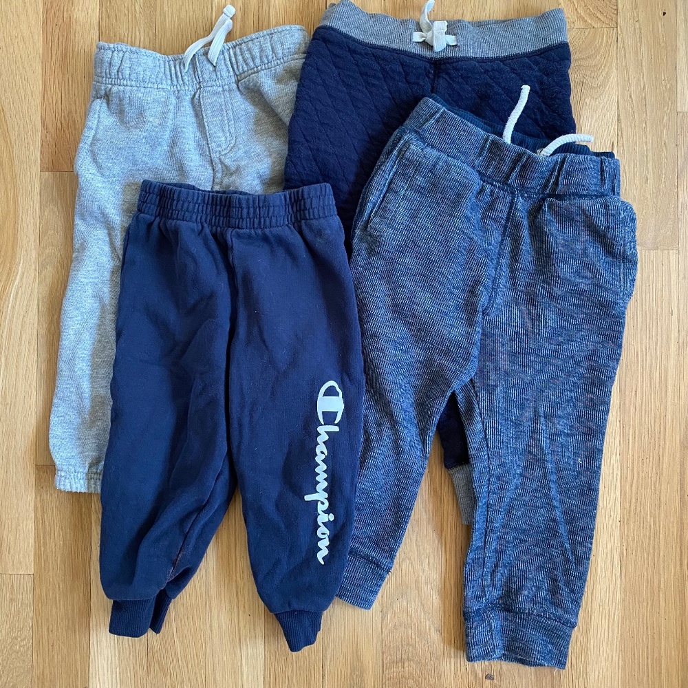 4 Pairs/Lot Navy Grey Joggers Baby Gap, Champion, Gymboree, Oshkosh 2T-3T